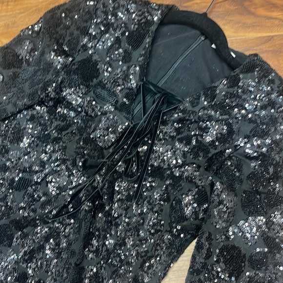 Danielle Carlotta size 38 sequined black dress - Picture 3 of 4